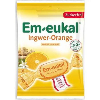 Em-eukal Bonbóny ZÁZVOR/POMERANČ 75g BEZ CUKRU - Německo!