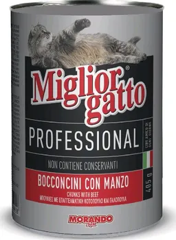 Krmivo pro kočku Miglior Gatto Professional hovězí 24 x 405 g