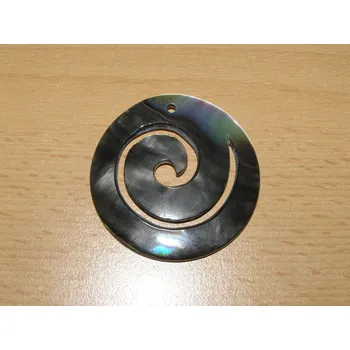 Drahý kámen Perleť tmavá - Přívěsek - spirála uzavřená - kpp21