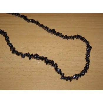 Drahý kámen Hematit - Náhrdelník - tromlované kameny - 90 cm - kntrd15