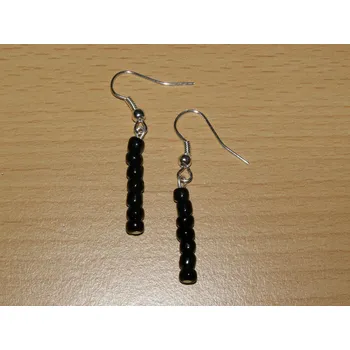 Drahý kámen Onyx - Náušnice - kuličky drobné - knu38