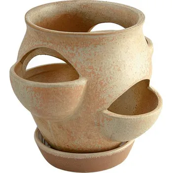 Květináč Fortel Petrželák hrnec na bylinky 17 x 19 cm béžový