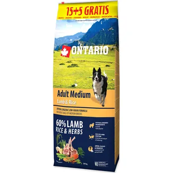 Krmivo pro psa Ontario Adult Medium Lamb/Rice