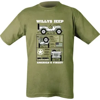 Chlapecké tričko Triko dětské WILLYS JEEP ZELENÉ 12-13