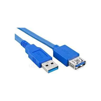 Elektrická zásuvka VCOM Kabel USB 3.0 USB A zásuvka,USB A vidlice niklovaný 3m modrá