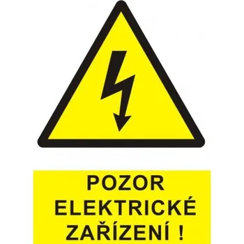 modulární přístroj a rozvaděč A Perfekt Samolepka pozor elektrické zařízení blesk v trojúhelníku (žlutá) 90x120mm