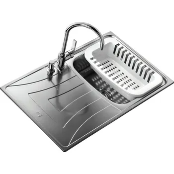 Nerezový dřez Teka Universo 1B 1D P + baterie Inca + dávkovač, odkapávač