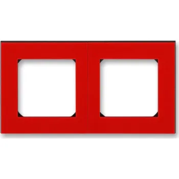 vypínač ABB Levit dvojrámeček červená/kouřová černá 3901H-A05020 65