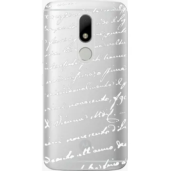 Pouzdro na mobilní telefon iSaprio Handwriting 01 white pro Lenovo Moto M