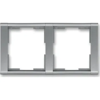 vypínač ABB Time dvojrámeček ocelová 3901F-A00120 36 vodorovný