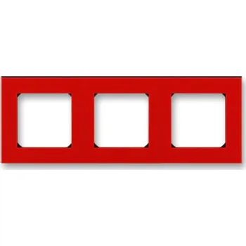 vypínač ABB Levit trojrámeček červená/kouřová černá 3901H-A05030 65