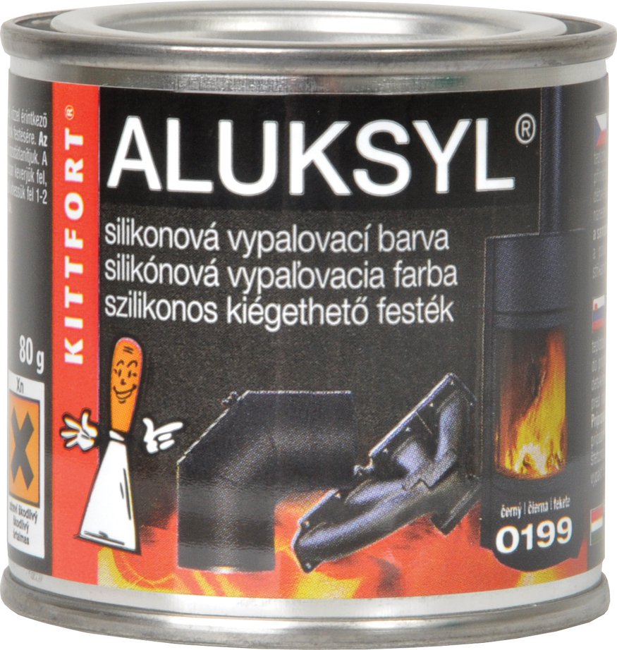 Kittfort Aluksyl vypalovací silikonová žáruvzdorná barva 80g černá