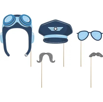 Party dekorace Partydeco Obrázky na špejli Pilot 5 ks