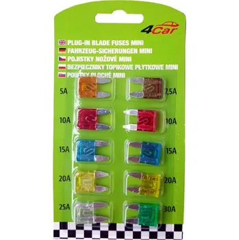 Autopojistky Pojistky ploché mini sada 10ks