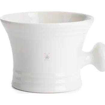 Mühle bílá miska na holení s rukojetí