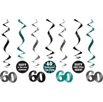 Partydeco Závěsné spirály 60. narozeniny 7 ks