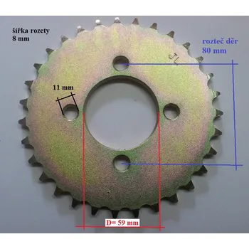 Řetězová sada pro motocykl rozeta zadní Jinling JLA-21B 31 z.
