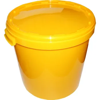 Nádoba na med - žlutá - 40kg - plast ( žluté nebo bílé víko )
