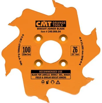 Pilový kotouč CMT Kotouč lamelovací pro lamelové spoje - D100x3,96 d22 Z6 HM střídavý zub