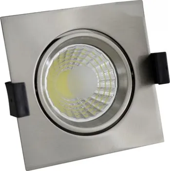 Bodové svítidlo LED COB podhledové svítidlo inox 8W čtverec teplá bílá
