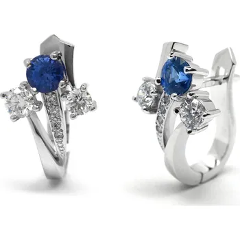 Náušnice Klenoty Budín Náušnice s modrými safíry a diamanty J-28915-17 (J-28915-17 - POŠTOVNÉ ZDARMA!!)