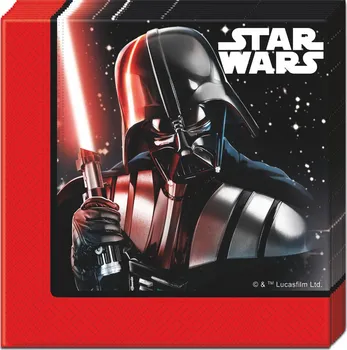 Papírový ubrousek Procos Star Wars ubrousky černé 20 ks 2-vrstvé 33 cm x 33 cm