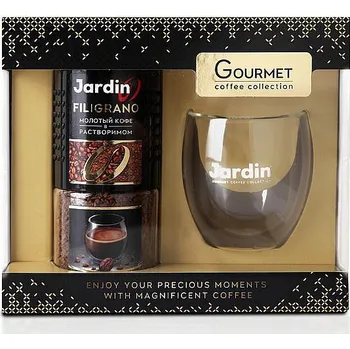 Jardin Gift Set Arabika Filigrano sklo 95 g Káva Jardin Gift Set Arabika Filigrano sklo 95 g