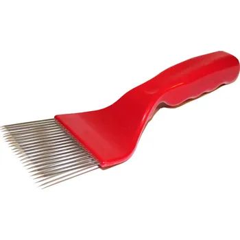 Odvíčkovací vidlička 21 jehel, plastová červená rukojeť