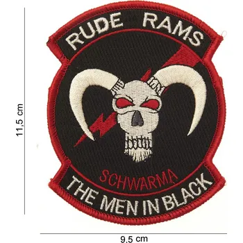 Nášivka Nášivka textilní 101 Inc Rude Rams The Men in Black - barevná