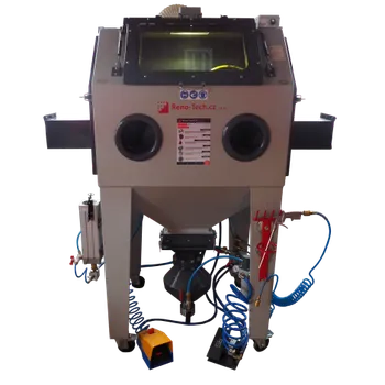 dílenský stroj Pískovací kabina (box) PK-ITB/TTB90 - kombi (injektor+tlak) PK-ITB/TTB90 Pískovací kabina (box) PK-ITB/TTB90 - kombi (injektor+tlak). ČR zakázková výroba.