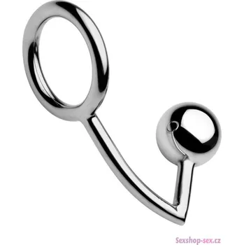 Anální hák s kroužkem na penis a varlata
