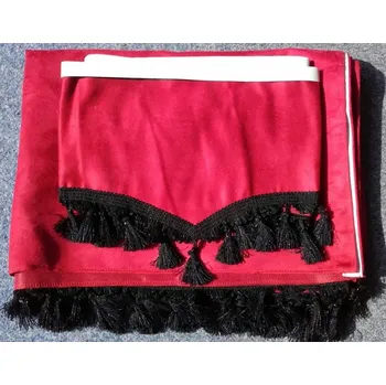 Stínítko do auta Kompletní sada závěsů univerzální, barva červená a černé střapce