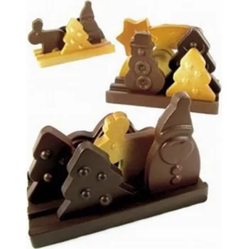 Nádoba na pečení Forma na čokoládu 3 sady (různé vánoční motivy) 3 tvary/18 forem