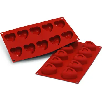 Forma na pečení Forma silikonová (10ks srdce střední) prům.4,8x5,4, v.2,7cm