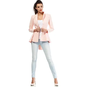 Dámské sako Prodloužené asymetrické sako MOE M165 pudrové EU velikost: L