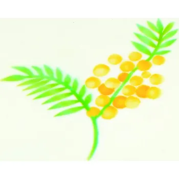 Stencil dekorační (větvička mimózy) 3 kroková