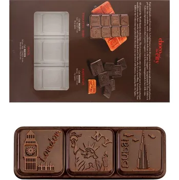 Forma na pečení Forma na čokoládovou tabulku 45g (názvy měst) 3x3 tvary/forma