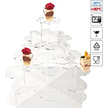 Stojan catering na zákusky plast, 4 patra 39x39, v.33 cm