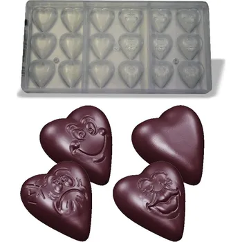 Forma na pečení Forma na pralinky párovací (Smile srdce 7g) 3x6 tvarů/forma