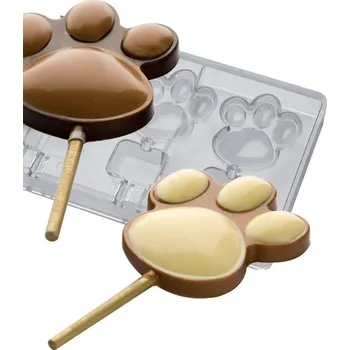 Forma na pečení Forma na čokoládová lízátka (tlapka 21g) 4 tvary/forma