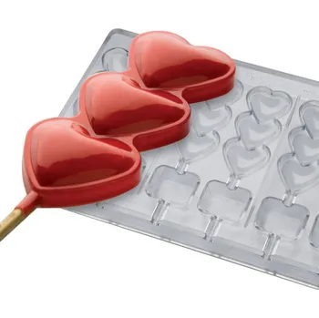 Forma na pečení Forma na čokoládová lízátka (3 srdce 21g) 6 tvarů/forma