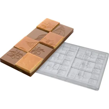Forma na pečení Forma na čokoládovou tabulku 50g (květy a listy) 3x2 tvary/forma