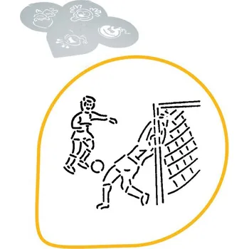 Šablona na dekoraci (hráči fotbalu) prům. 26cm, plast