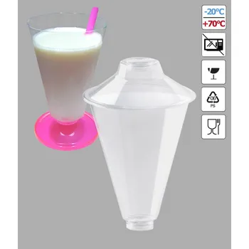 Jednorázové nádobí Pohárek PS Mamy 400ml s víčkem-nožičkou 10 ks/bal