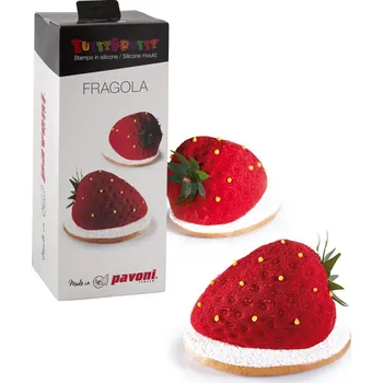 Nádoba na pečení Forma silikonová design Fragola 3D (jahoda) 20x90ml, 7,1x5,4, v.4,6cm