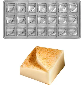 Forma na pečení Forma na pralinky (čtverec s vlnkou 11g) 3x7 tvarů/forma