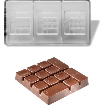 Forma na pečení Forma na čokoládovou tabulku 43g (číselná klávesnice) 1x3 tvary/forma