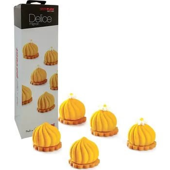 Forma na pečení Forma silikonová design Delice mini (polokoule rýhovaná) 30x18ml, ⌀3,6, v.2,9cm