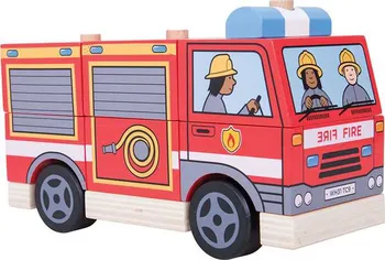 Dřevěná hračka Bigjigs Toys Nasazování hasiči