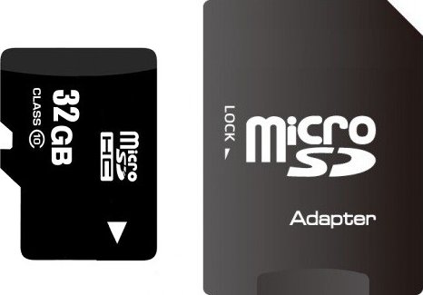 Paměťová karta micro SD 32 GB + adaptér